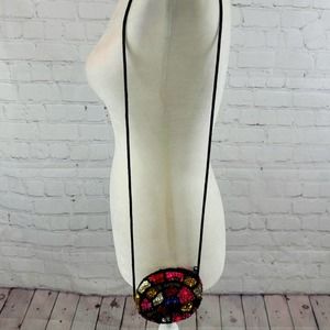 Boutique Multicolored Beaded & Sequined Purse Zippered Closure
